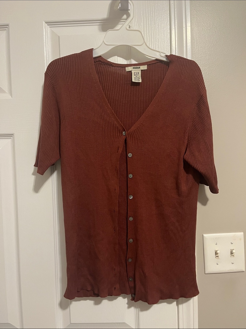 Gap Pure Silk Orange Cardigan Top